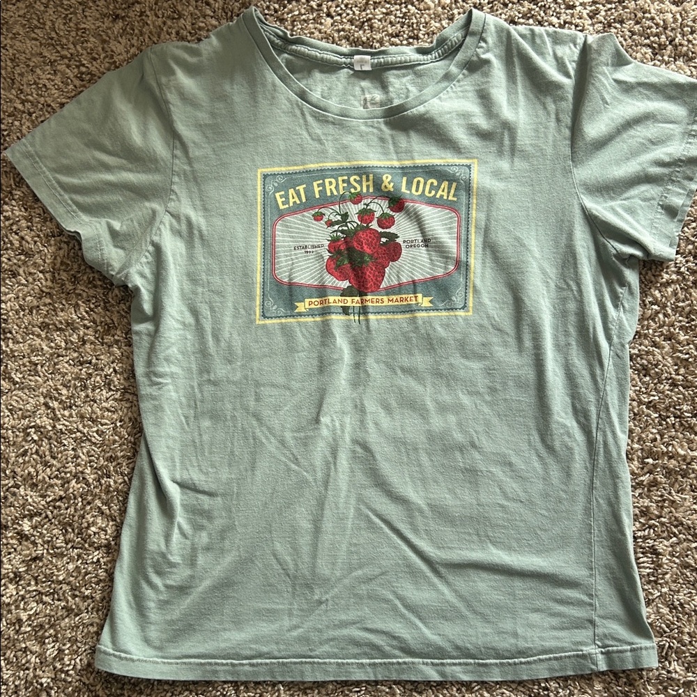 tsdesign organic Portland Farmer’s Markt Green/Blue Tee - Large Kids